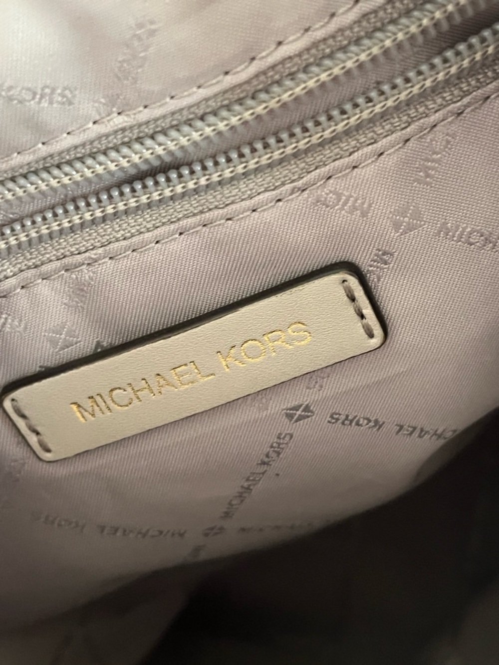 Michael Kors Beige Taupe Nylon Backpack with Leather Trim - Picture 3 of 7